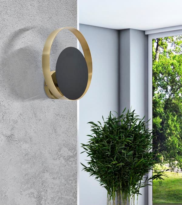 FURNLUX VÄGGLAMPA SHUTTLE GULD 25CM