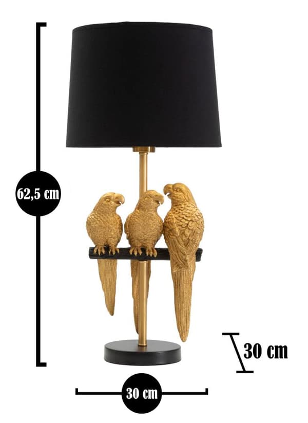 FURNLUX BORDSLAMPA PAPEGOJA SVART 30CM