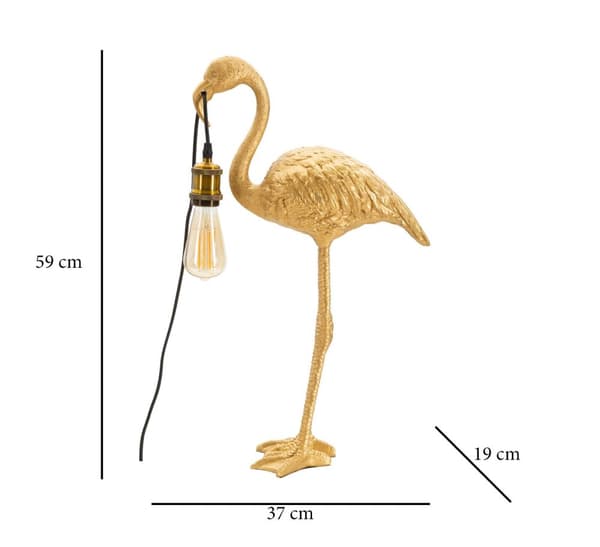 FURNLUX BORDSLAMPA FLAMINGO GULD 37CM