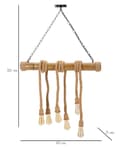 Miniatyrbillede 8 af 8: FURNLUX LOFTSLAMPE BAMBUS BRUN 80CM