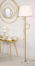 Miniatyrbillede 5 af 6: FURNLUX GULVLAMPEOPHÆNG GULD 41CM
