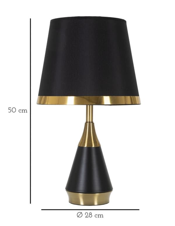 FURNLUX BORDSLAMPA BLACKY BLACK 28CM