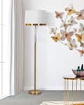 Miniatyrbillede 5 af 6: FURNLUX GULVLAMPE CRISTAL GOLD 40CM