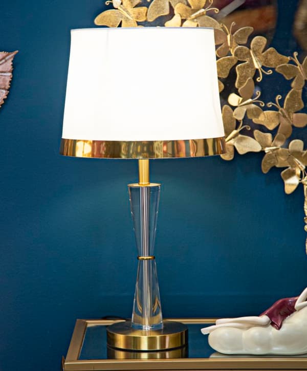 FURNLUX BORDLAMPE CRISTAL GOLD 30CM