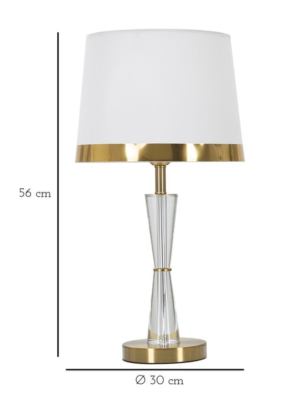 FURNLUX BORDLAMPE CRISTAL GOLD 30CM