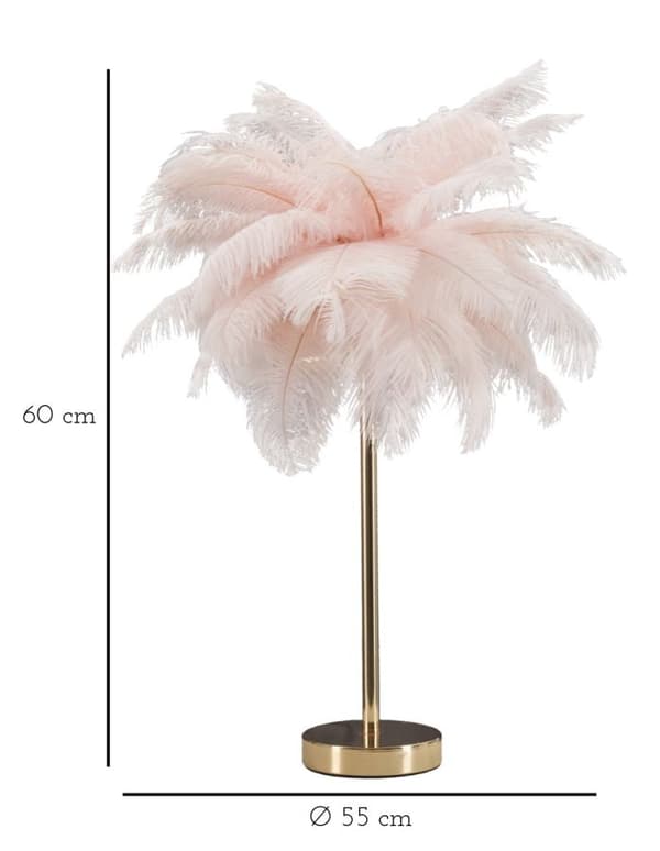 FURNLUX BORDSLAMPA PALM ROSA 40CM