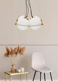 Miniatyrbild 7 av 8: FURNLUX TAKLAMPA JAPAN GULD 45CM