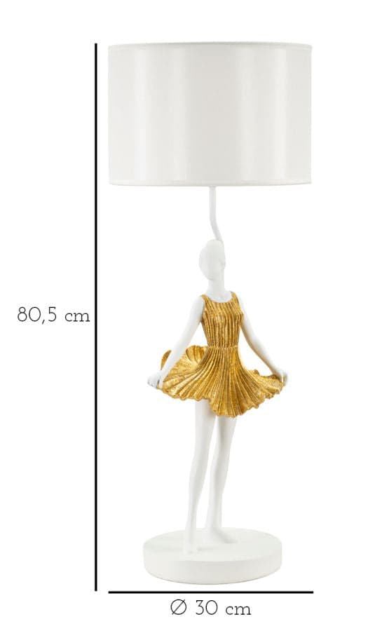FURNLUX BORDSLAMPA DANCER GULD 30CM