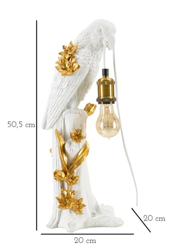 FURNLUX BORDSLAMPA PAPEGOJA GULD 20CM