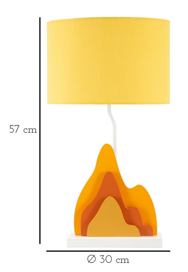 FURNLUX BORDSLAMPA FÄRGGLAD GUL 30CM