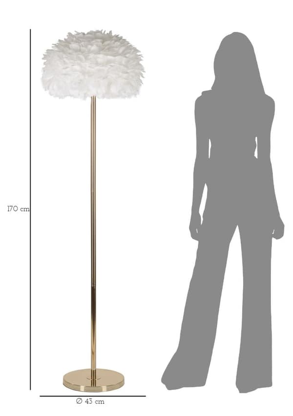 FURNLUX GOLVLAMPA FJÄDER VIT 43CM