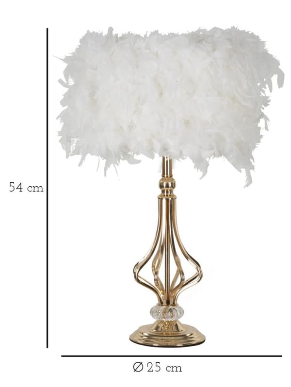 FURNLUX BORDSLAMPA TARTY GOLD 25CM