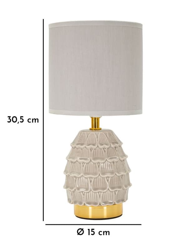 FURNLUX BORDSLAMPA PINY BEIGE 15CM