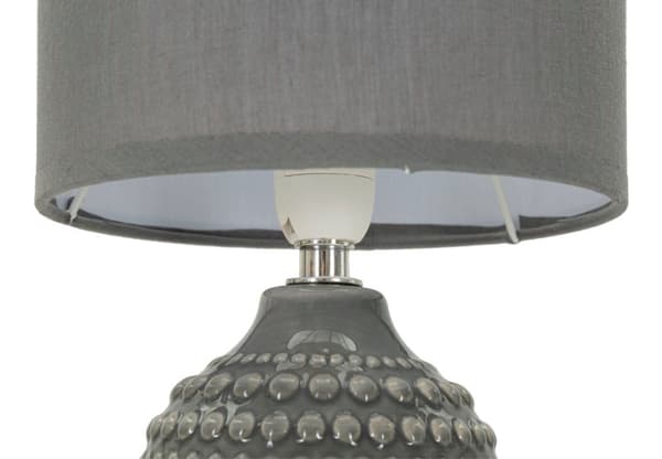 FURNLUX BORDSLAMPA PUNKTER GRÅ 15CM