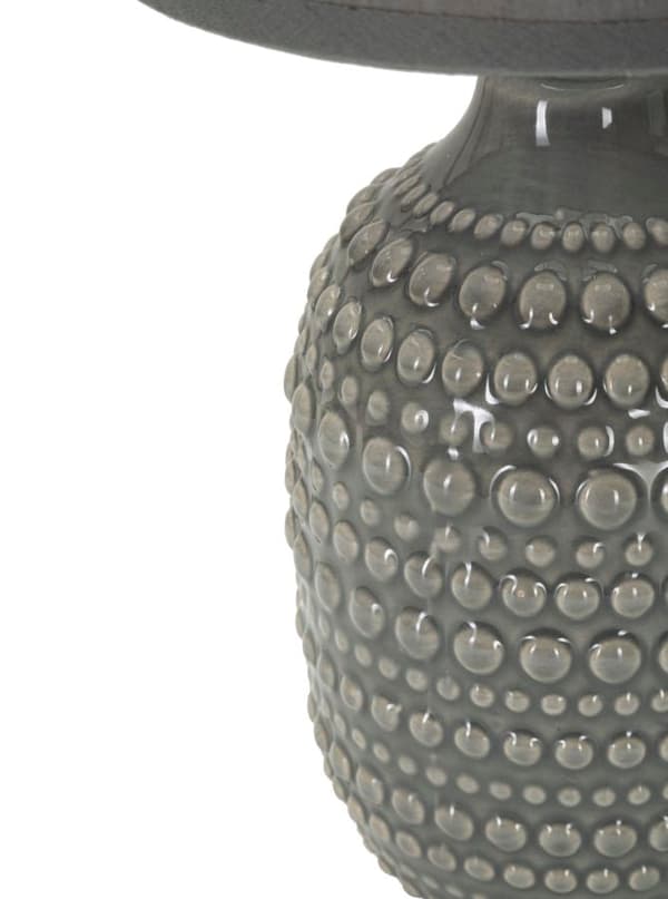 FURNLUX BORDSLAMPA PUNKTER GRÅ 15CM