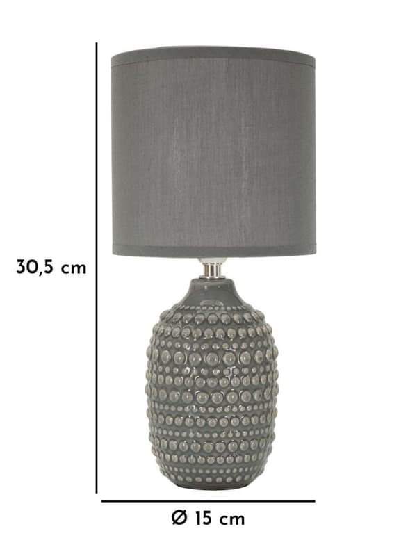 FURNLUX BORDSLAMPA PUNKTER GRÅ 15CM
