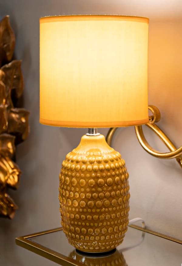 FURNLUX BORDSLAMPA PUNKTER GUL 15CM