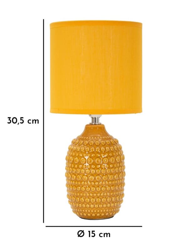 FURNLUX BORDSLAMPA PUNKTER GUL 15CM