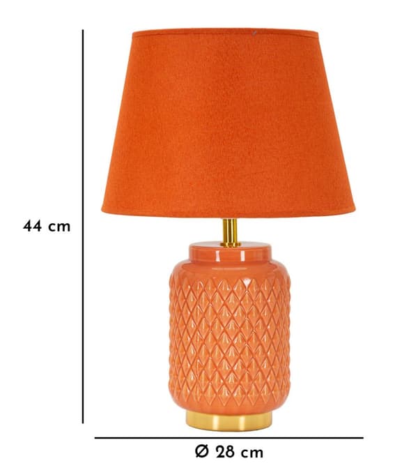 FURNLUX BORDSLAMPA FYRKANTIG ORANGE 28CM