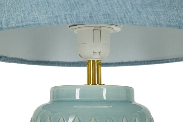 FURNLUX BORDSLAMPA FYRKANTIG BLÅ 28CM