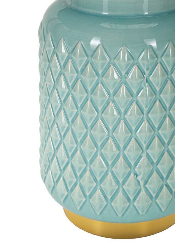 FURNLUX BORDSLAMPA FYRKANTIG BLÅ 28CM
