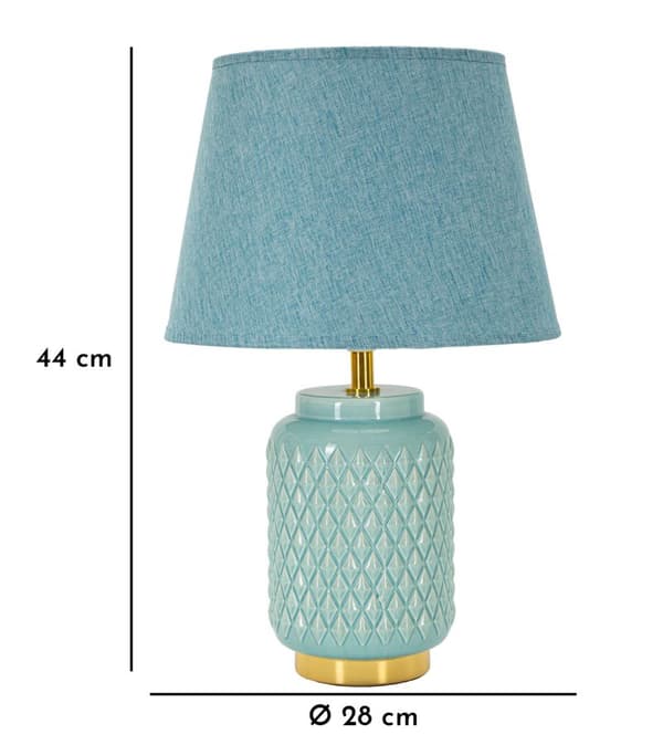 FURNLUX BORDSLAMPA FYRKANTIG BLÅ 28CM