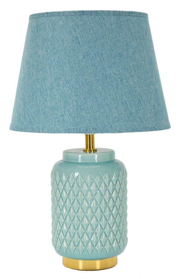 FURNLUX BORDSLAMPA FYRKANTIG BLÅ 28CM