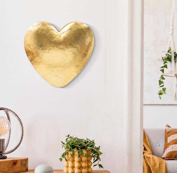 FURNLUX VÆGLAMPE HJERTE GULD 26CM