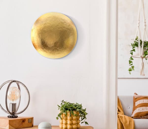 FURNLUX VÄGGLAMPA RUND GULD 26CM