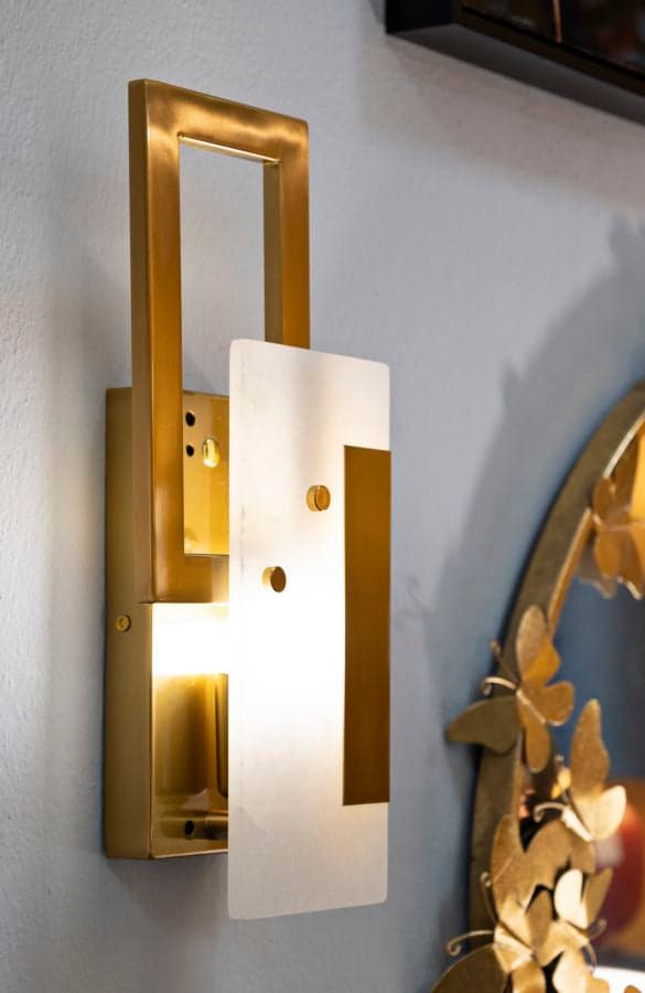 FURNLUX VÄGGLAMPA KUB GULD 15CM