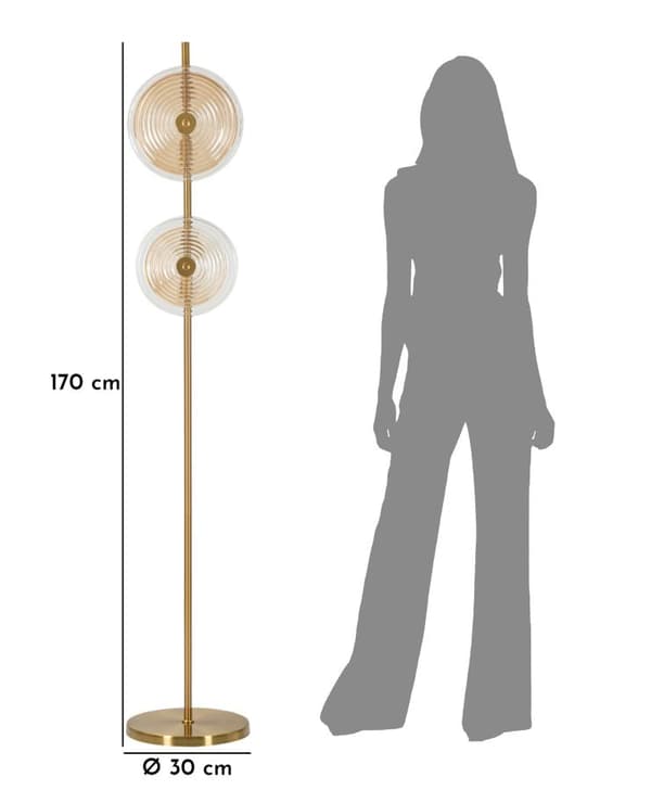 FURNLUX GOLVLAMPA VENICE GULD 30CM