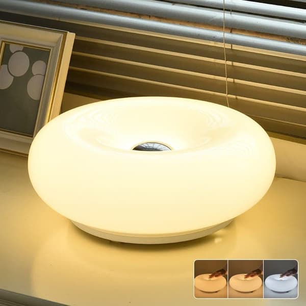 OBOSOE Bordlampe/ Skrivebordslampe - LED Lampe - Tre Lyse Farver Hvid USB
