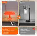 Miniatyrbillede 5 af 6: OBOSOE Orange Svampelampe – Dæmpbar Bordlampe med Retro Design til Soveværelse & Stue