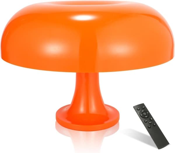 OBOSOE Orange Svampelampe – Dæmpbar Bordlampe med Retro Design til Soveværelse & Stue