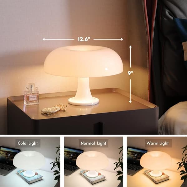 OBOSOE Orange Svampelampe – Dæmpbar Bordlampe med Retro Design til Soveværelse & Stue