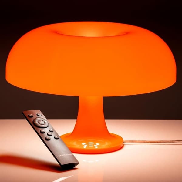 OBOSOE Orange Svampelampe – Dæmpbar Bordlampe med Retro Design til Soveværelse & Stue