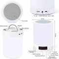 Miniatyrbillede 4 af 6: OBOSOE bordlampe bluetooth-højttaler – rgb natlys / skrivebordslampe med vækkeur, FM-radio og berøringskontrol, 7 farver, dæmpbar
