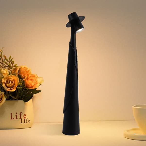 OBOSOE Bordlampe Trådløs / Skrivebordslampe - LED Lampe, Genopladelig Lampe med 3 lysstyrkeniveauer til Indendørs & Udendørs