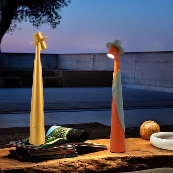 OBOSOE Bordlampe Trådløs / Skrivebordslampe - LED Lampe, Genopladelig Lampe med 3 lysstyrkeniveauer til Indendørs & Udendørs