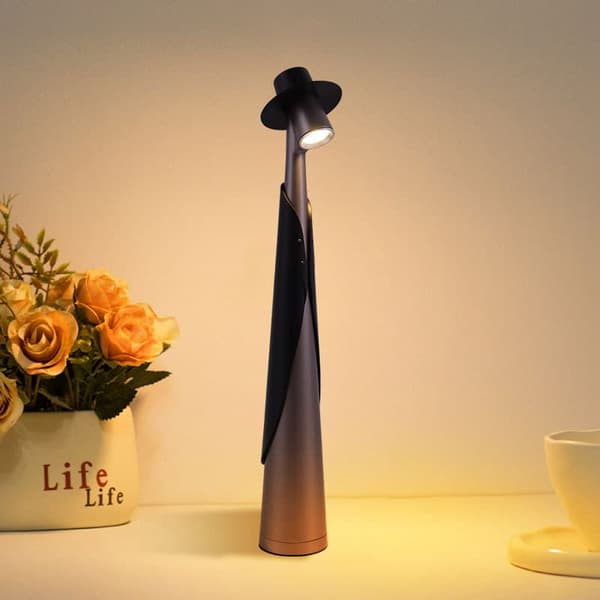 OBOSOE Bordlampe Trådløs / Skrivebordslampe - LED Lampe, Genopladelig Lampe med 3 lysstyrkeniveauer til Indendørs & Udendørs