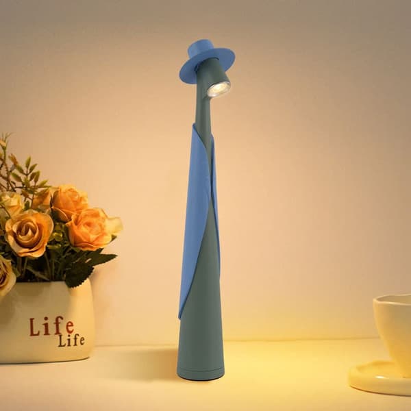 OBOSOE Bordlampe Trådløs / Skrivebordslampe - LED Lampe, Genopladelig Lampe med 3 lysstyrkeniveauer til Indendørs & Udendørs