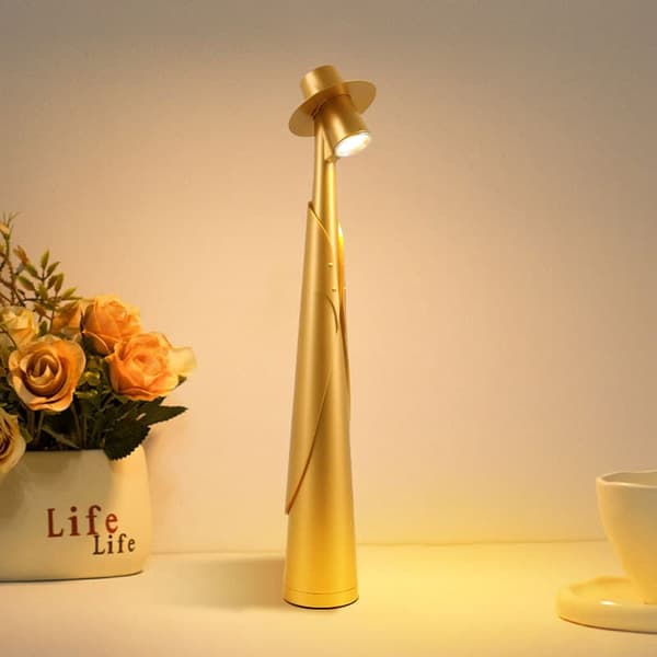 OBOSOE Bordlampe Trådløs / Skrivebordslampe - LED Lampe, Genopladelig Lampe med 3 lysstyrkeniveauer til Indendørs & Udendørs