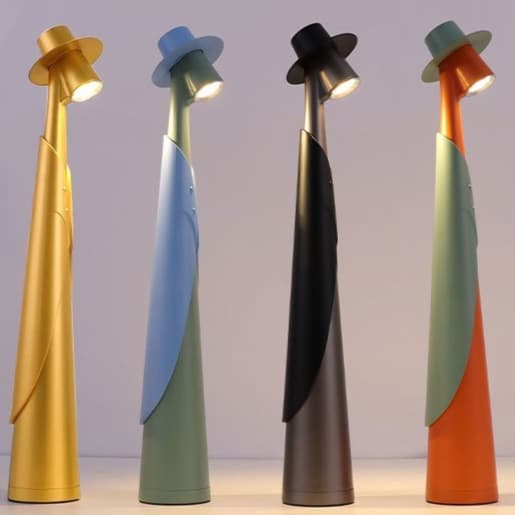 OBOSOE Bordlampe Trådløs / Skrivebordslampe - LED Lampe, Genopladelig Lampe med 3 lysstyrkeniveauer til Indendørs & Udendørs Guld