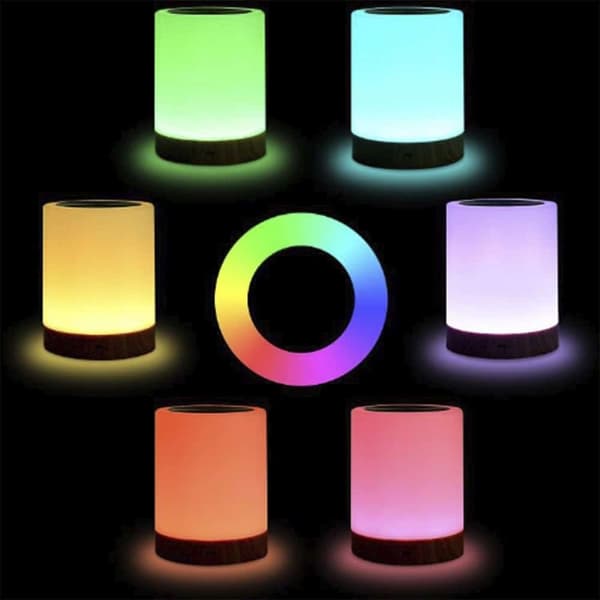 LED-dimbar bordslampa med touch & RGB-färgförändring