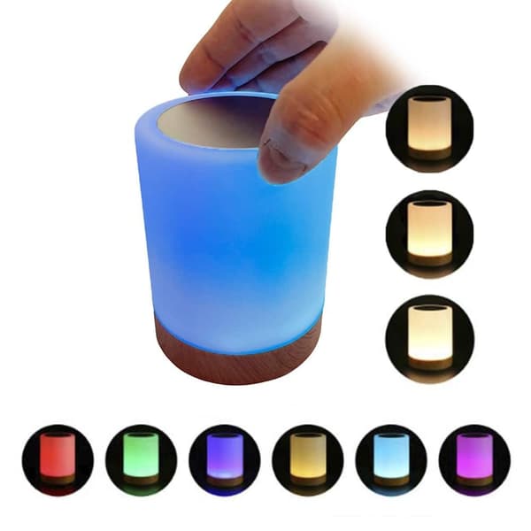 LED-dimbar bordslampa med touch & RGB-färgförändring