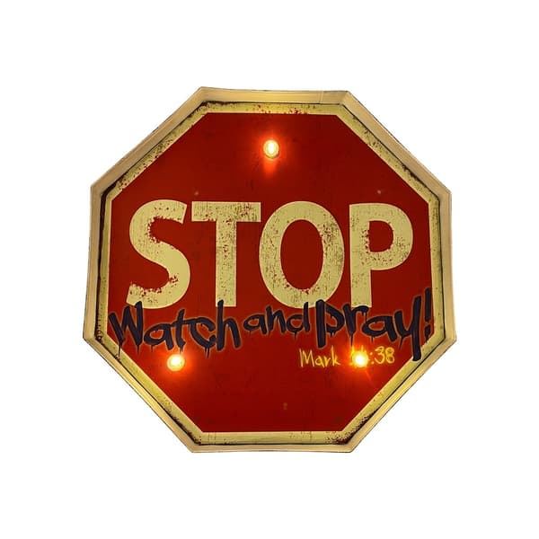 Retroskylt STOP med ljus