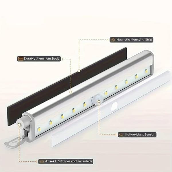LED-skåplampa m/ sensor - varmvit - 200 Lumen