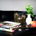 Miniatyrbild 8 av 10: LED-ljus i glas - 3 st. - 12/15/17 cm - med 3D-låga - (flera färger)