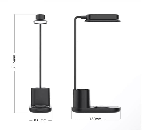 LED-bordslampa med dimmer och trådlös laddare för smartphones (3-i-1)