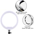 Miniatyrbillede 5 af 6: OBOSOE 10-tommer LED-ringlys med USB – justerbar i tre farver til makeup, selfies og livestream